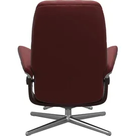 Stressless Relaxsessel STRESSLESS "Consul", rot (cherry paloma), B:91cm H:102cm T:79cm, Leder PALOMA: PALOMA ist ein durchgefärbtes Semianilin-Möbelleder mit natürlicher Narbung., Sessel, Relaxsessel, mit Cross Base, Größe S, M & L, Holzakzent Braun