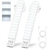 Schrankbeleuchtung Led mit Bewegungsmelder 25cm 2000mAh Unterbauleuchte Küche LED USB-C wiederaufladbar Schranklicht Dimmbar Schrankleuchte Led Leiste Kabellos für Küchen Schrank Treppen 2 Stück