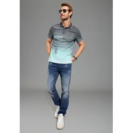 KangaROOS Poloshirt grau/türkis L