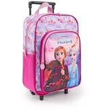 Perletti Frozen Kindergartenrucksack Mädchen 3 4 5 6 Jahre - Eiskönigin Kinderrucksack mit 2 Rollen - Kleinkind Rollrucksack Trolley Backpack Kindergarten mit Anna ELSA - 40x24x15 cm