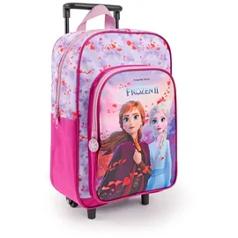Perletti Frozen Kindergartenrucksack Mädchen 3 4 5 6 Jahre - Eiskönigin Kinderrucksack mit 2 Rollen - Kleinkind Rollrucksack Trolley Backpack Kindergarten mit Anna ELSA - 40x24x15 cm