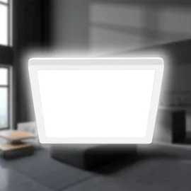 Briloner - LED Deckenlampe mit indirektem Licht, flach, neutralweißes Licht, Lampe, Deckenleuchte, Wohnzimmerlampe, LED Panel, Küchenlampe, Deckenbeleuchtung, 24x24x3 cm,