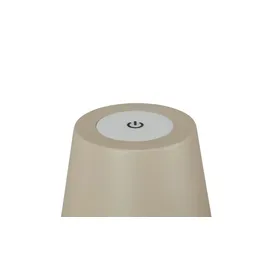 Briloner - LED Tischlampe kabellos mit Touch, dimmbar in Stufen, höhenverstellbar, Nachttischlampe, Leselampe, Campinglampe, Tischleuchte, Akku Lampe, Outdoor Lampe, 36x10,5 cm, Beige