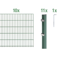 GAH Alberts Doppelstabmattenzaun Set 22-tlg. 200 x 160 cm