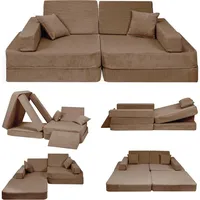 AngeLove Kindersofa, Braun, Textil, 160x24x80 cm, Kinder- & Jugendzimmer, Kindermöbel, Kindersitzmöbel & -tische, Kindersessel & -sofas