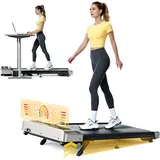 Laufband für Zuhause mit 10% Neigung, 1-10km/h unter den Schreibtisch Walking pad, 3.0HP Leiser Motor, Elektrisches Laufband mit 3 Steigung, Großes LED-Display, Fernbedienung und App