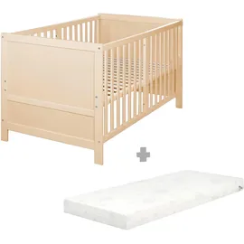 roba Babybett EASY SLEEP 70 x 140 cm inkl. Matratze safe asleep® - Mitwachsendes Gitterbett