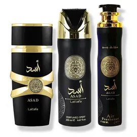 Lattafa Asad Eau de Parfum 100 ml + Lufterfrischer 300 ml Geschenkset