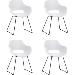 Schalenstuhl MCA FURNITURE "Rockville", weiß, B:60cm H:85cm T:54cm, 100% Kunsstoff, Stühle, 4er-Set, Kufe, Kunststoff, Belastbarkeit 120 kg, Sitzhöhe ca. 46 cm