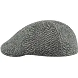 Sterkowski Rusty Schiebermütze Herren Tweed | Harris Tweed Schirmmütze Herren Winter | Flatcap Herren Newsboy Cap Herren Gatsby Mütze Herren Schiebermütze Wolle Irische Mütze Herren 58 cm Schwarz/Grau - 58