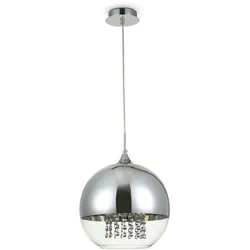 Licht-Erlebnisse Pendelleuchte JOY Nickel Transparent Metall Glas Kristall LE116383
