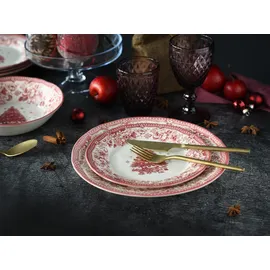 CreaTable Tafelservice Tannenbaum 12-tlg. rot