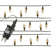 MARELIDA LED Lichterkette Vintage 180 transparente Mini Birnen 8 Funkt. - Timer - L: 18m