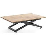 COUCHTISCH Axen höhenverstellbar ausziehbar, Eiche Braun 120-160/80/38-75 cm