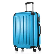 HAUPTSTADTKOFFER Alex 4-Rollen 65 cm / 63-74 l cyanblau mit TSA