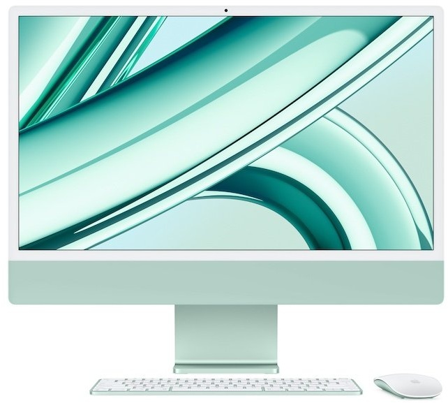 Apple iMac 24" (2023) Grün M3 Chip mit 8-Core CPU, 10-Core GPU und 16-Core Neutral Engine 24" 1 TB Magic Keyboard mit Touch ID und Ziffernblock - Deutsch macOS 24 GB Gigabit Ethernet Magic Maus