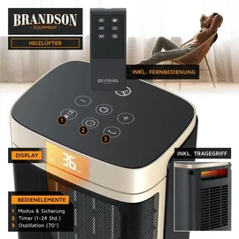 Brandson Heizlüfter 1500 W Gold/Schwarz