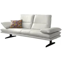 2-Sitzer W.SCHILLIG "broadway" Sofas Gr. B/H/T: 216cm x 94cm x 96cm, Longlife Xtra-Leder Z59, Longchair links, mit Sitztiefenverstellung-ohne Kopfteilverstellung-ohne Seitenteilverstellung, weiß (weiß z59) Sitztiefenverstellung, Kopfteil- & Seitenteilverstellung, Breite 216cm