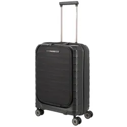 Travelite MOOBY S + Vortasche Schwarz, schwarz, XS (Handgepäck mit 23cm Tiefe) mit Vordertasche