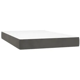 vidaXL Boxspringbett mit Matratze & LED Dunkelgrau 120x200 cm Samt
