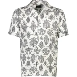 Flanellhemd JUNK DE LUXE "JUNK de LUXE Freizeithemd", Herren, Gr. L, Normalgrößen, weiß, Oberstoff: 53% Baumwolle, 47% Lyocell, Kurzarm, Hemden