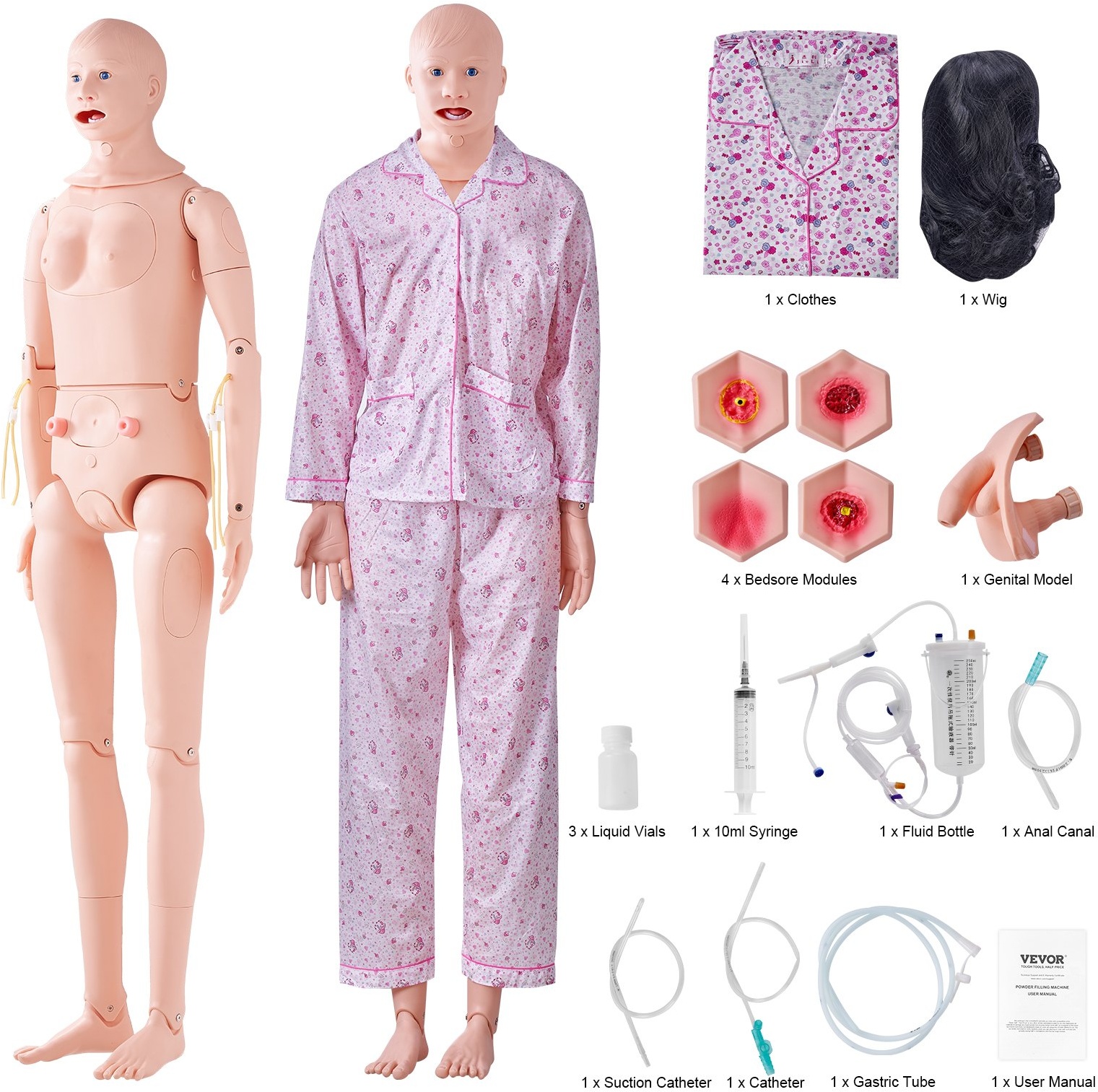 VEVOR Männliches/Weibliches Puppenmodell Anatomisches Krankenpflegetraining