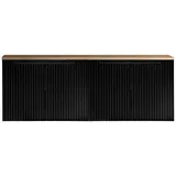 [en.casa] Waschbeckenunterschrank Skelbolu mit 4 Türen 160x60x40cm Schwarz/Eichenoptik [en.casa]