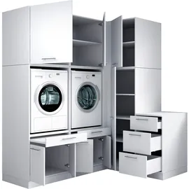laundreezy Mehrzweckschrank-Set 203 x 238 x 68 cm Weiß