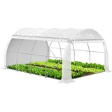 VOUNOT VOUNOT® Gewächshaus Foliengewächshaus, Seitenwände Aufrollbar Winterfest, Tomatenhaus Folientunnel, 4x3x2m 12m2, Weiß