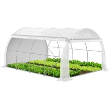 VOUNOT VOUNOT® Gewächshaus Foliengewächshaus, Seitenwände Aufrollbar Winterfest, Tomatenhaus Folientunnel, 4x3x2m 12m2, Weiß