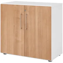 bümö Aktenschrank, Weiß, Nussbaum, Nachbildung,Nussbaum, 1 Fächer, Rechteckig, 80x74.8x42 cm, FSC Mix, Arbeitszimmer, Aktenschränke