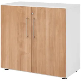 bümö Aktenschrank, Weiß, Nussbaum, Nachbildung,Nussbaum, 1 Fächer, Rechteckig, 80x74.8x42 cm, FSC Mix, Arbeitszimmer, Aktenschränke
