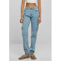 URBAN CLASSICS Organic Stretch Cargo Hochtaillierte Jeans Clear Blue