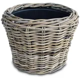 Spetebo Rattan Pflanztopf 33 x 24 cm Grau