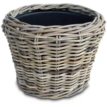 Spetebo Rattan Pflanztopf 33 x 24 cm Grau