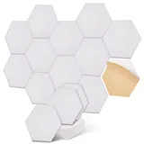 Hexagon Akustikplatten selbstklebend - Schallabsorber für Wand & Decke - 30x26x0.9cm, 12er Pack, Perfekt für Wohnräume, KTVs, Musikzimmer & Büros. (HellesKamel)