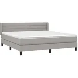 vidaXL Boxspringbett mit Matratze Hellgrau 180x200 cm Stoff