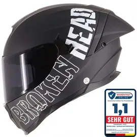 Broken Head Integralhelm BeProud Pro Sport Black Edition Sonnenblende + Schwa...