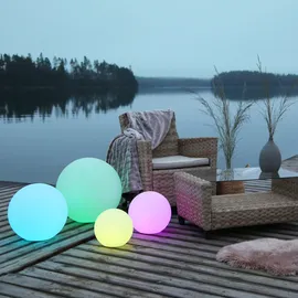 Star Trading 803-71 Beleuchtungsdekoration Leichte Dekorationskette 8 Glühbirne(n) LED Kugel Twilights - Gartenkugel 30cm - RGB Farbwechsel/feste Farbe - Fernbedie...