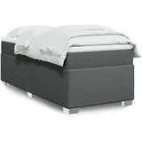 vidaXL Boxspringbett mit Matratze Dunkelgrau 90x200 cm Stoff