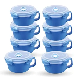 Bestlivings Frischhaltedosen für Lebensmittel ( 0,84 L ) - 8er Pack "Blau" - Vorratsdose luftdicht, Aufbewahrungsbox Meal Prep Box, Frühstücksschale, BPA Frei