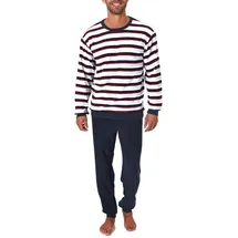normann Frottee Pyjama Schlafanzug Streifen Rot 52