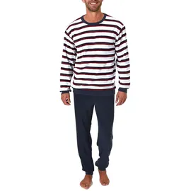 normann Frottee Pyjama Schlafanzug Streifen Rot 52
