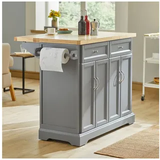 SoBuy FKW71-HG Küchenwagen mit erweiterbarer Arbeitsplatte Servierwagen Holz BHT ca.: 115x92x(46-71)cm