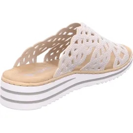 Rieker Damen Pantolette breiter Riemen mit Strass schmale Weite V0689, Größe:41 EU, Farbe:Beige - Beige - 41
