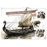 Calvendo Götter der Wikinger - Skizzen zur Welt der Nordischen Mythologie (Wandkalender 2026 DIN A4 quer), CALVENDO Monatskalender: Götter, Drachenboote, ... für Abenteurer (CALVENDO Kunst)