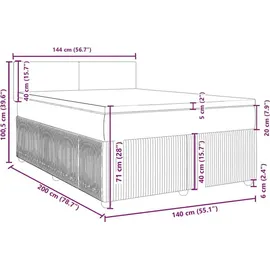 vidaXL Boxspringbett mit Matratze Rosa 140x200 cm Samt