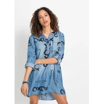 bonprix Midikleid Jeanskleid Blau 46