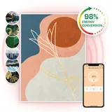 Klarstein Wonderwall Air Art Smart Infrarotheizung 60x80cm 500W Wandinstallation App-Steuerung Goldene Linien