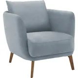 Schöner Wohnen Sessel "Pearl - 5 Jahre Hersteller-Garantie, auch in Bouclé", blau (hellblau), B:86cm H:68cm T:86cm, 16% Baumwolle, 79% Polyester, 5% Polyacryl, SCHÖNER WOHNEN-KOLLEKTION, Sessel, Sessel, Maße (B/H/T): 86/68/86 cm, Füße Massivholz